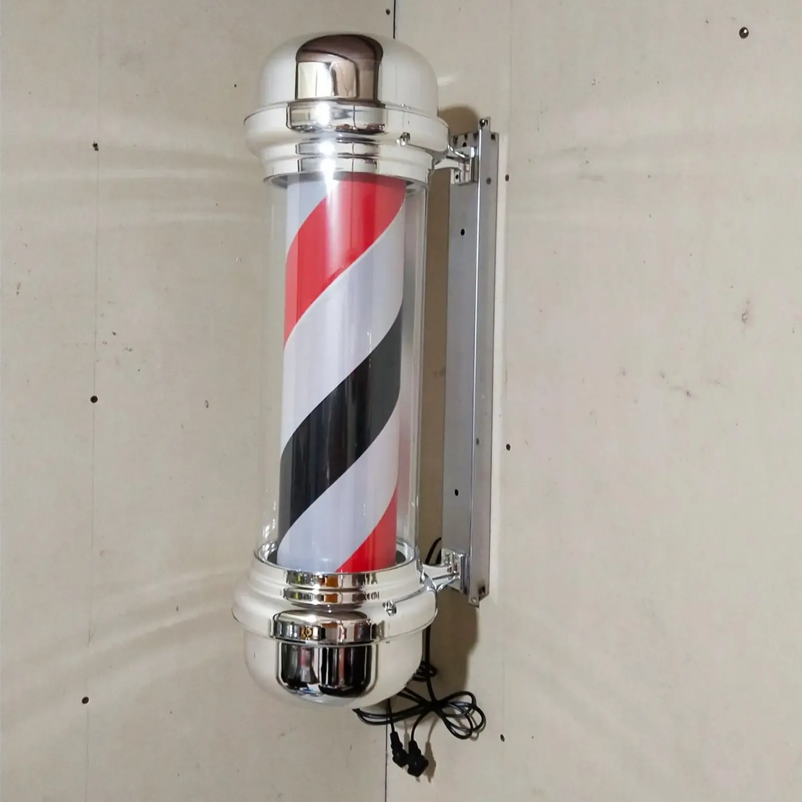 Barber Pole Light Save Energy 23`` Acrylic Outer Cylinder Barber Shop Rotating Light Hair Salon Open Sign for Indoor Outdoor
