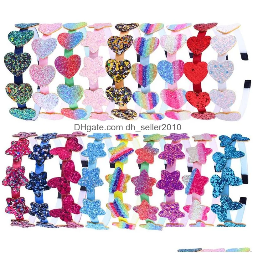 sequin hair hoop heart shaped headband glitter hair clip bowknot hair accessories for girls and women wedding birthday t9i002593