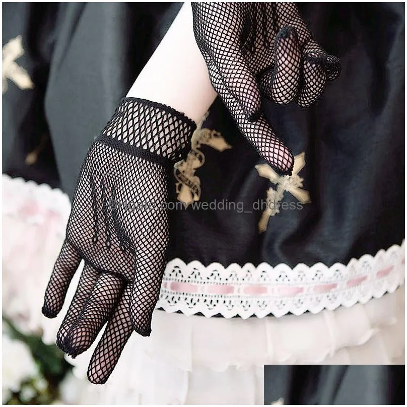 bridal gloves creative fishnet bridal gloves beautiful flower girl white wedding beaded for bride wedding gloves