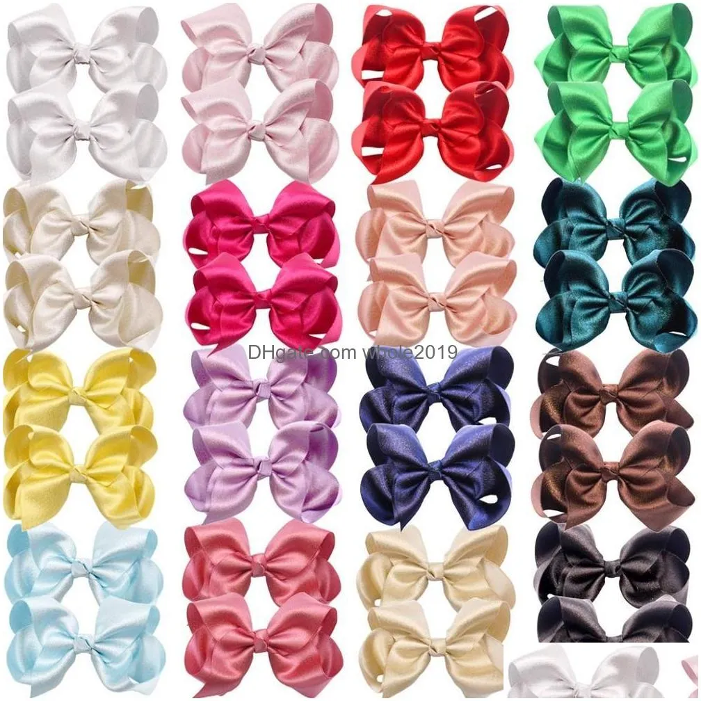 30 Pieces Baby Girls Hair Bows Alligator Clips Grosgrain Ribbon 4.5