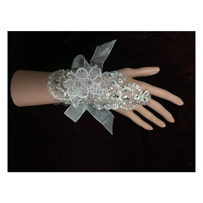 gloves elbow length wedding accessory wedding gloves tulle/net satin bridal gloves white /beige mitten personalized 2015 winter