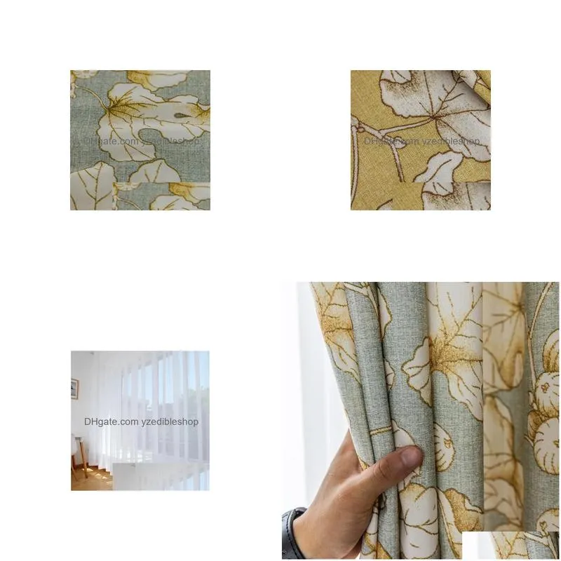 curtain curtains for living room dining bedroom nordic fashion modern polyester cotton printing elegant drapes window -xj