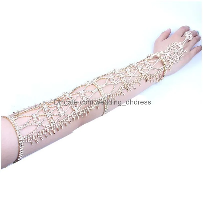 sparkly bridal gloves bracelet brace lace wristlet brides crystals beads wristband elbow length bracelet wristband wedding accesso294r