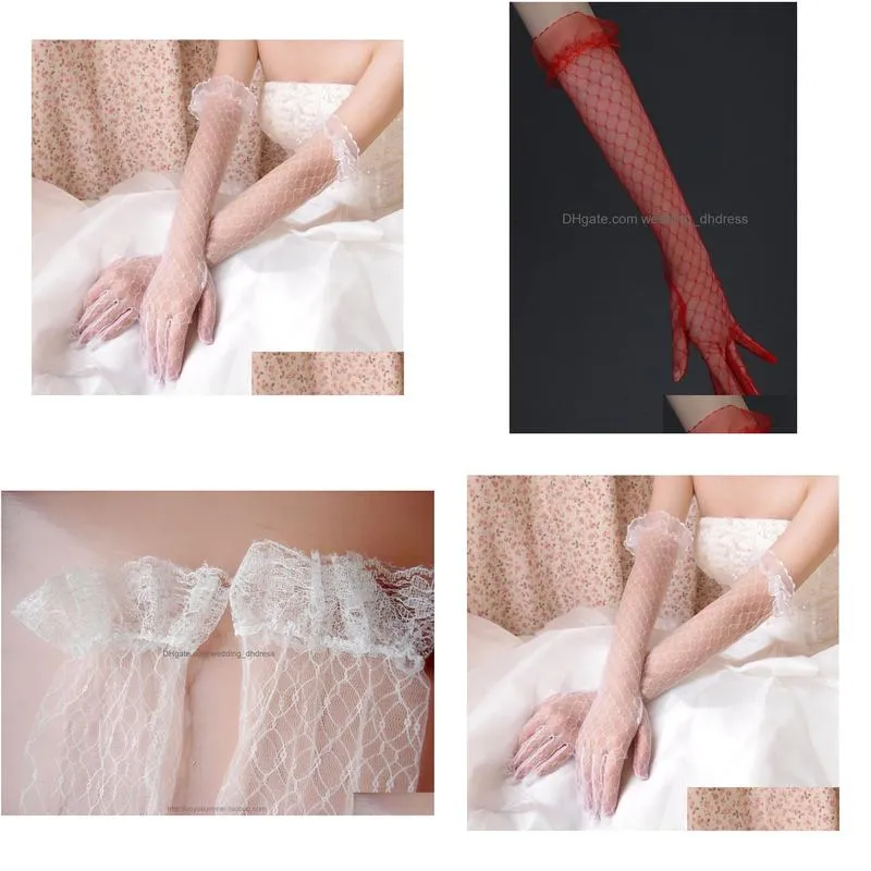 wedding gloves bridal gloves accessories lace long gloves rossoneri color sunscreen studio supplies