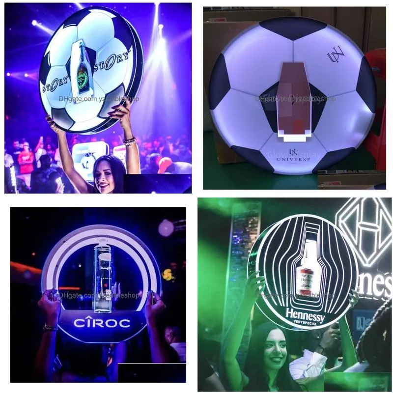 led champagne bottle presenter ball shape bottle glorifier customized logo bom p for nightclub lounge bar party