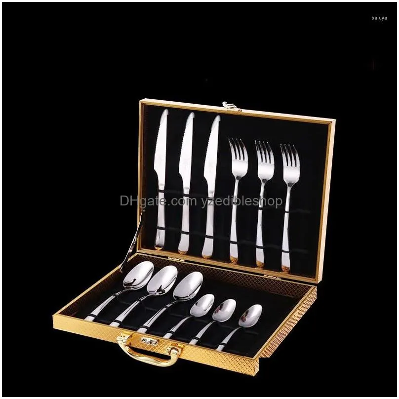 dinnerware sets drinkware germany set plates dinner spoons portable cutlery silverware gift easter pratos de jantar household flatware