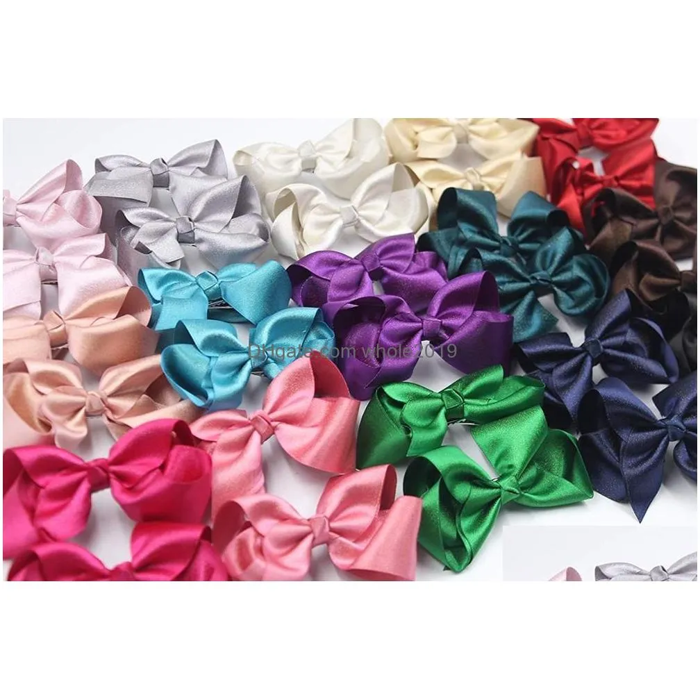 30 Pieces Baby Girls Hair Bows Alligator Clips Grosgrain Ribbon 4.5