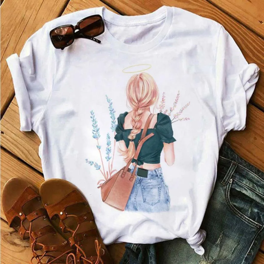 Women`S T-Shirt Womens T-Shirt Plus Size S-3Xl Designer Fashion White Letter Printed Short Sleeve Tops Loose Cause Clothes 26 Colours Dh8T2