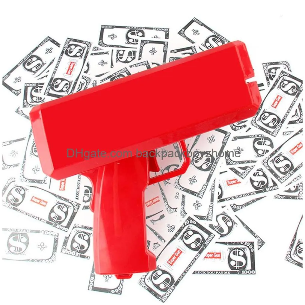 other event party supplies 1 set cash cannon banknote money gun toys spray money cash shooter toys  dispenser throwing machine party supplies