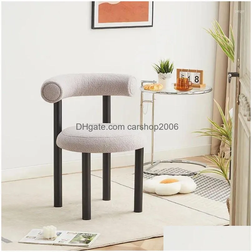 modern and minimalist makeup stool with backrest for girls bedroom household dining chair camp furniture - nordic style dressing table