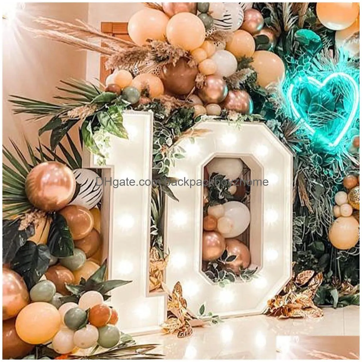 other event party supplies 91.5cm  birthday figure balloon filling box with 10 lights birthday number balloon frame wedding decoration baby shower box