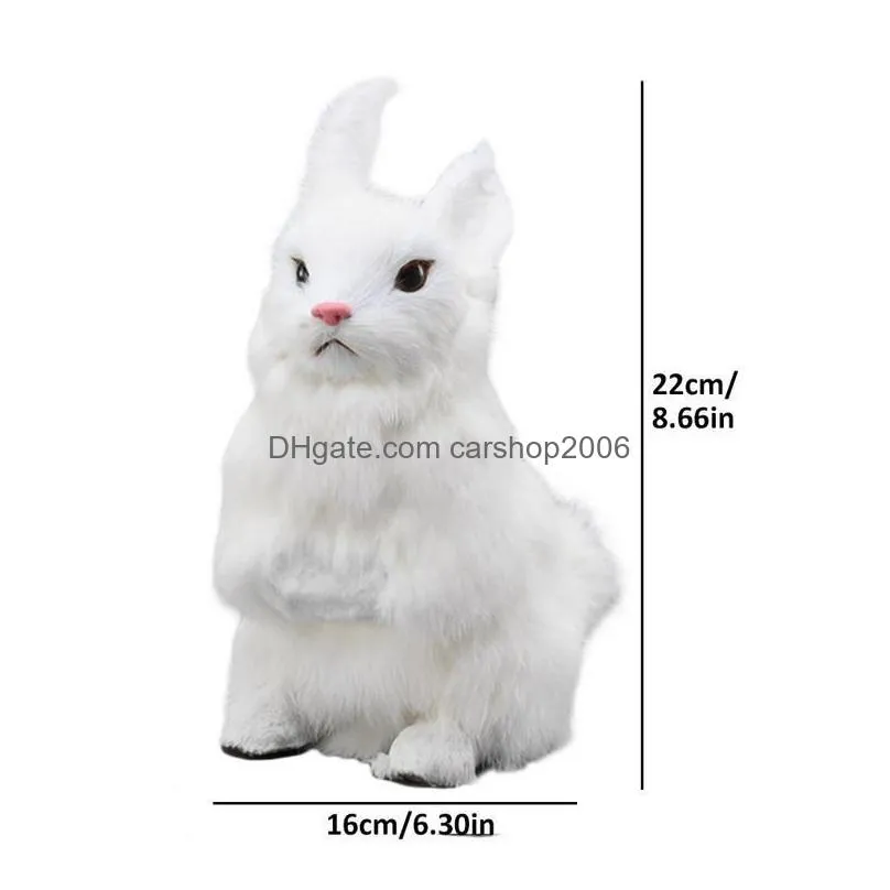 cute animal easter bunny simulation furry squatting lifelike rabbit christmas birthday gifts home garden ornaments decoration