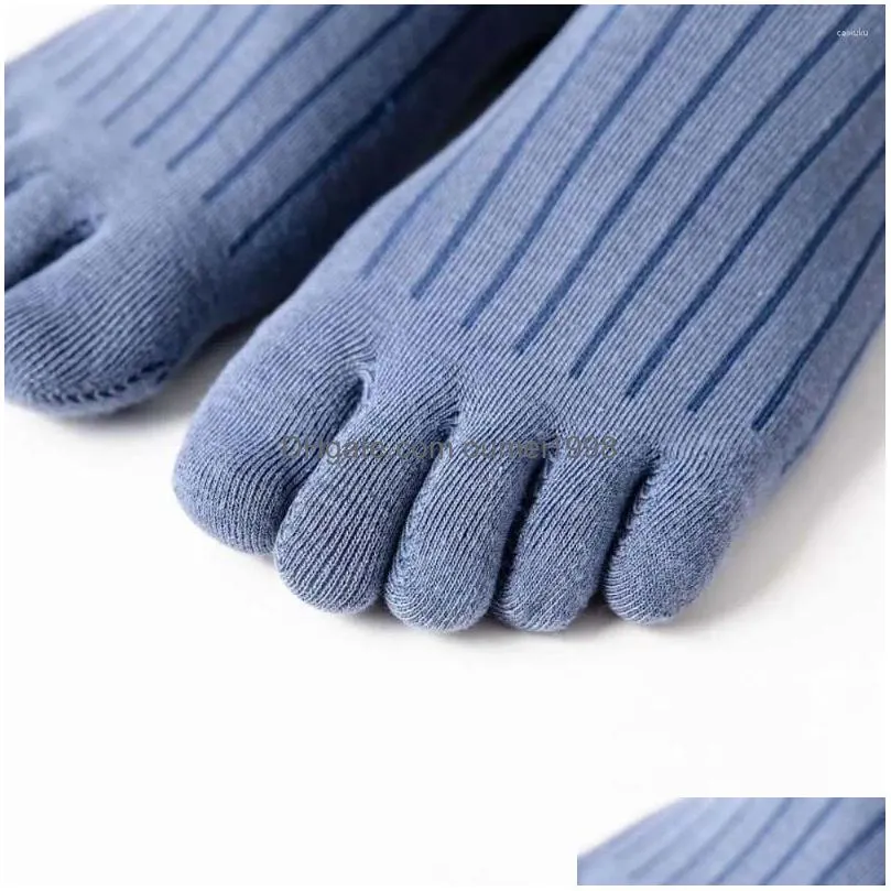 Men`s Socks Anti-slip Simple Men Cotton Sweat Absorbing Striped Sport Hosiery Split Toe Five-Finger
