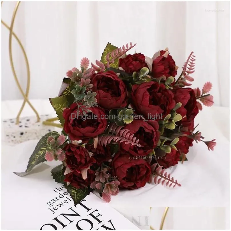 decorative flowers simulation rose fake wedding arch silk flower home decoration artificial living room table