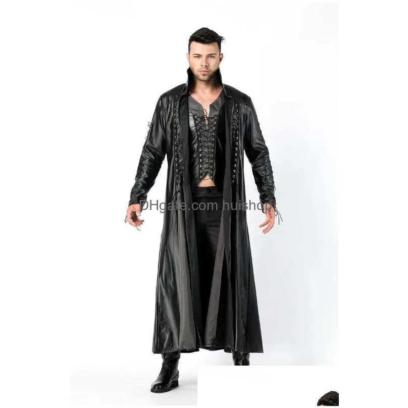 Theme Costume Wholesalehalloween Adt Mens Vampire Count Draca Fancy Dress Outfit Cape Killers Leather Club Ds Drop Delivery Apparel Dh4Lg