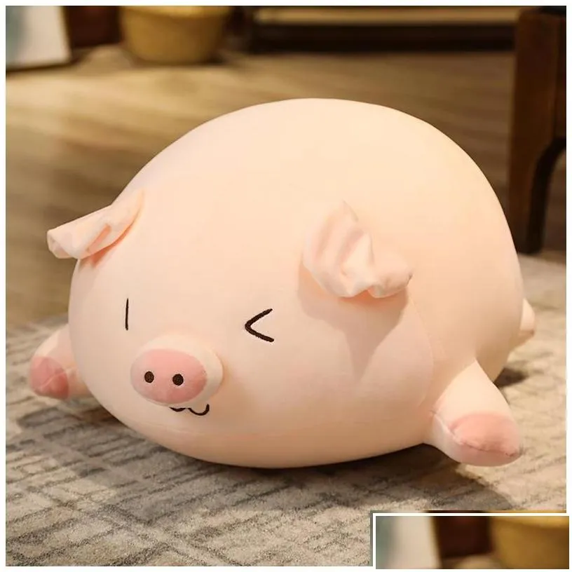 plush dolls 40/50/60/80cm squish pig stuffed doll lying piggy toy animal soft plushie pillow cushion kids baby comforting gift 22040