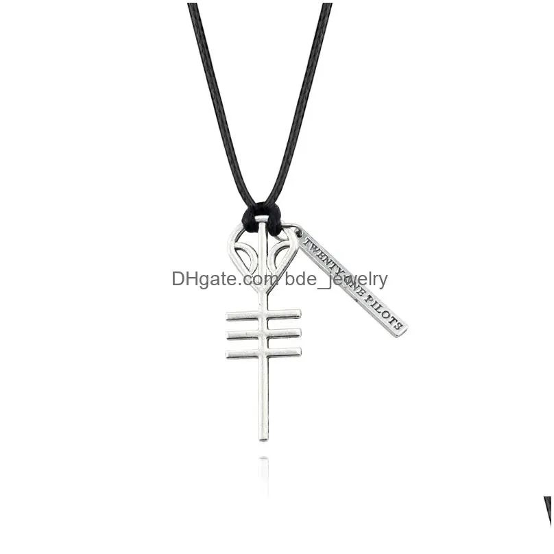 necklaces fashion 21 twenty one pilots rock band skeleton pendants cord bff friends necklace punk men women music hip hop