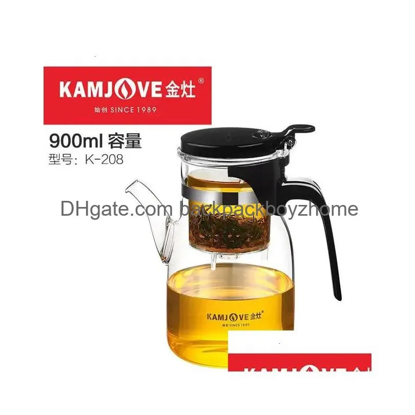 various kamjove glass kungfu teapot piaoyi bei convenient teacup kungfu tea set press auto-open art tea cup 240124