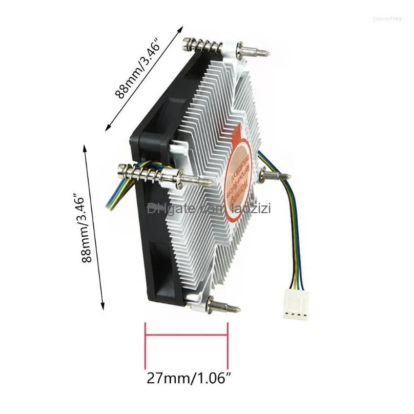 computer cables 27mm height mini-itx low profile cooler slim fan lga1155 1156 1150 1151 quiet cooling micro chassis