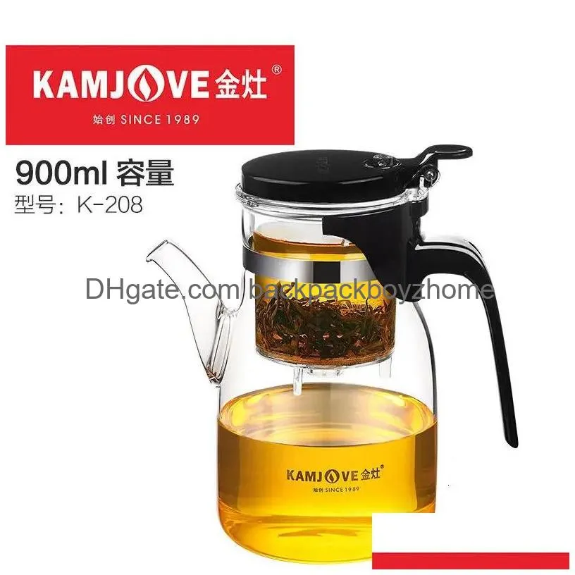 various kamjove glass kungfu teapot piaoyi bei convenient teacup kungfu tea set press auto-open art tea cup 240124