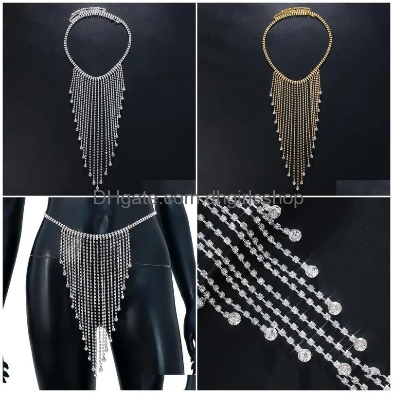 other stonefans sexy crystal tassel waist chain bikini lingerie accessories summer rave body chain dress jewelry for women 221008