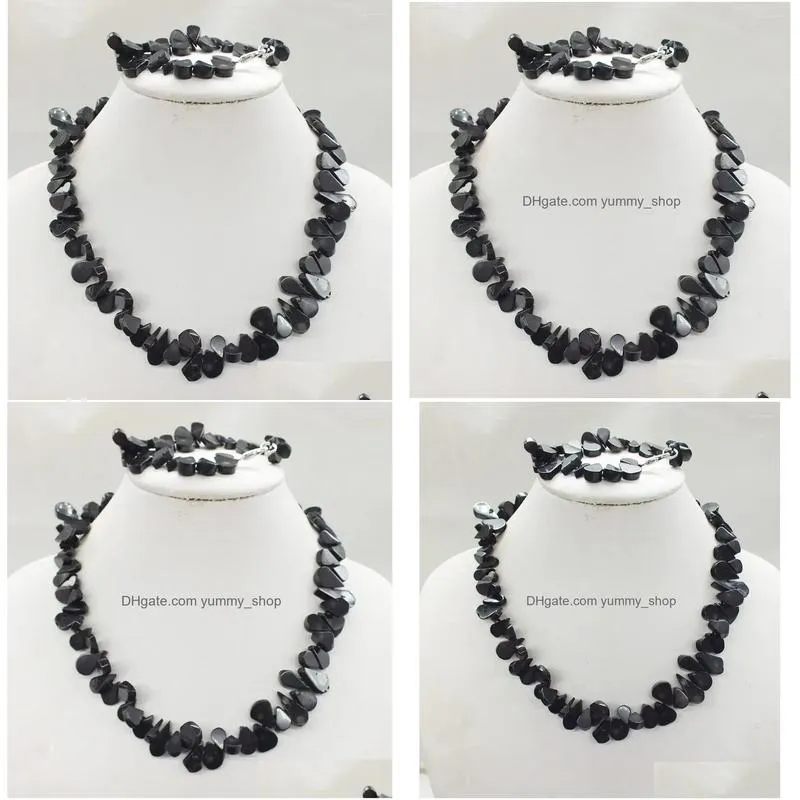 necklace earrings set womans black coral bracelets 18