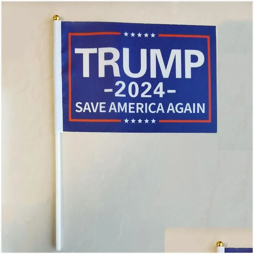 donald trump 2024 flags 14x21cm take america back flag with flagpole election decoration banner