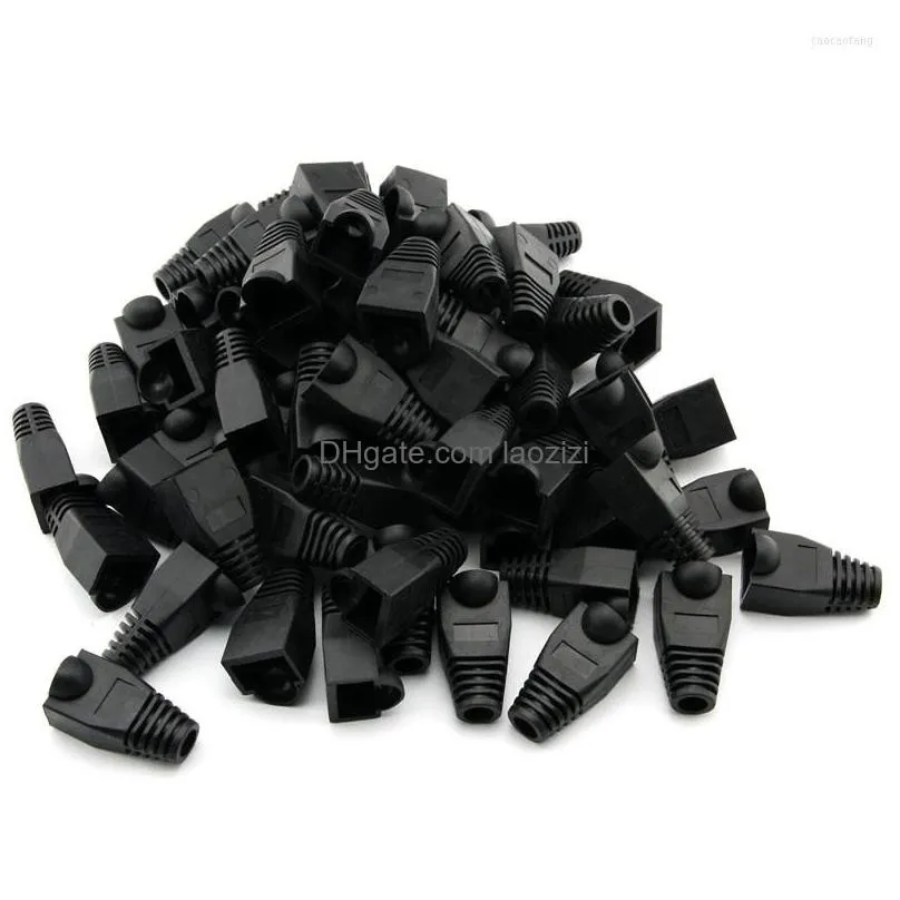 computer cables 100pcs rj45 cat6 cat5e plugs ethernet network cable strain relief boots socket boot caps rj-45 connector 6 colors