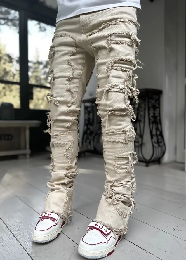 Men`S Jeans 2023 Mens Torn Pants Designers Jean Hombre Trousers Men Embroidery Work Ripped For Tren Motorcycle Pant Drop Delivery App Dhbtl
