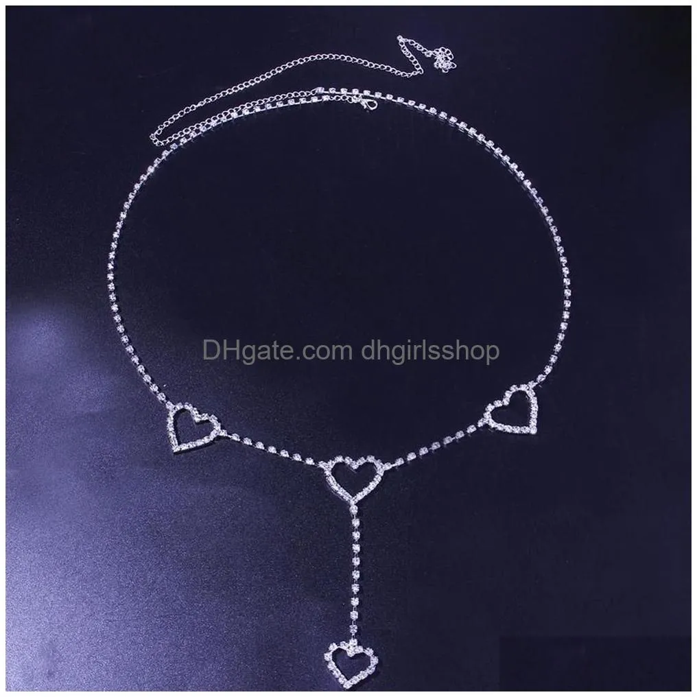 other stonefans sexy luxury heart shape waist chain belt for women fashion crystal waist jewelry belt with christmas gift 221008