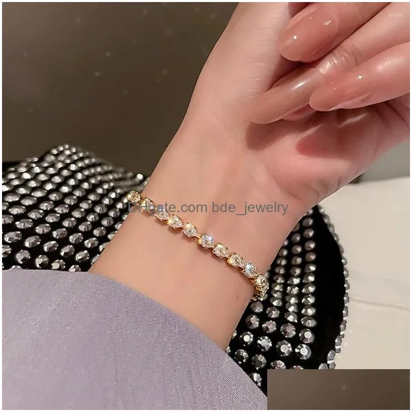 charm bracelets korean fashion shiny crystal adjustable bracelet elegant temperament zircon ball party rhinestone women bangle jewelry