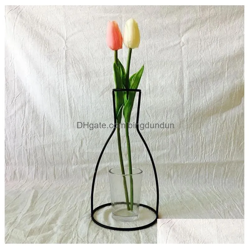 New Style Retro Iron Line Flowers Vase Metal Plant Holder Modern Solid Home Decor Nordic Styles Iron Vase6956064