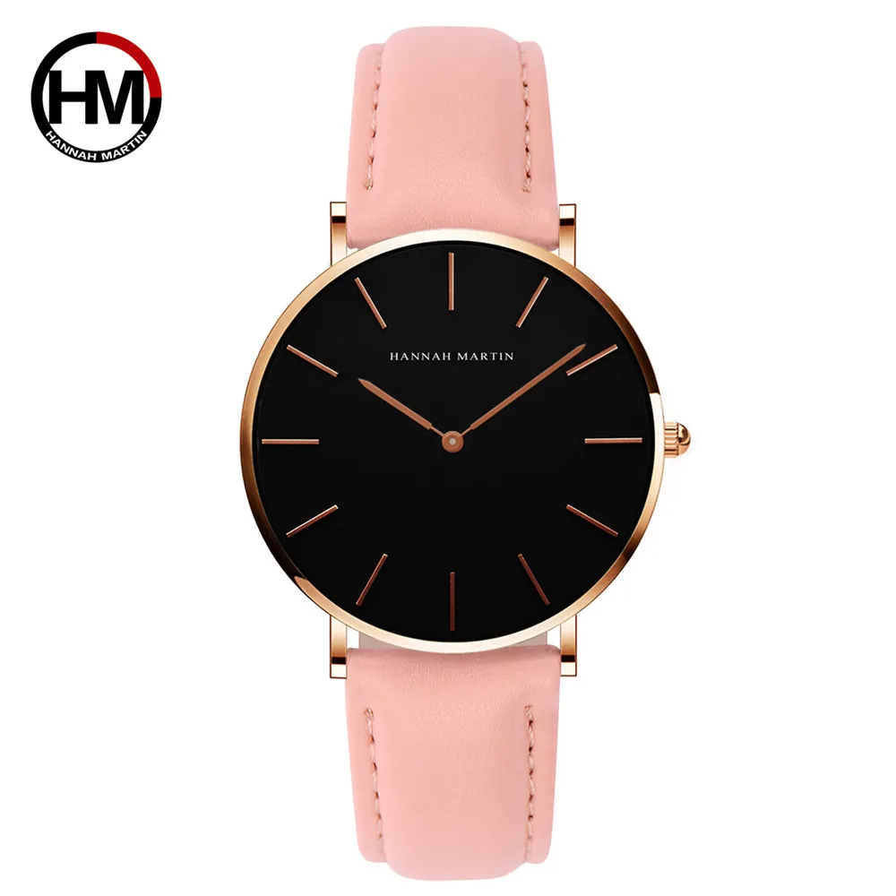 Wristwatches Drop Japan Quartz Simple Women Fashion Watch White Leather Strap Ladies Wrist Watches Brand Waterproof Wristwat Dhgarden Dh2Qn