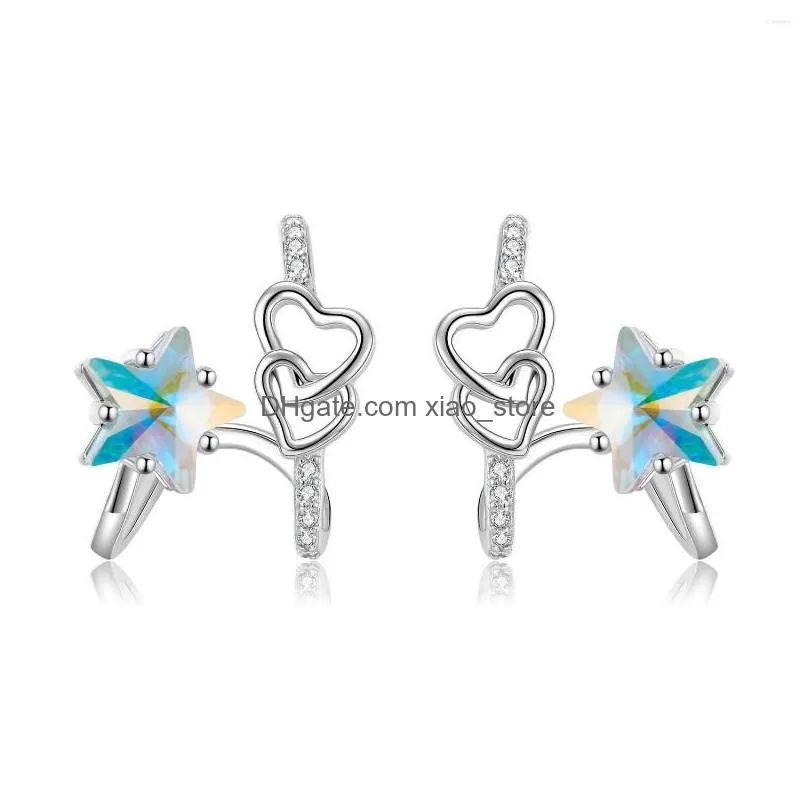 Stud Earrings Stillhouse 925 Sterling Sier Water Drop Zircon Ear Buckles For Women Luxury Star Snowflake Shaped Earings Delivery Jew Dhzls