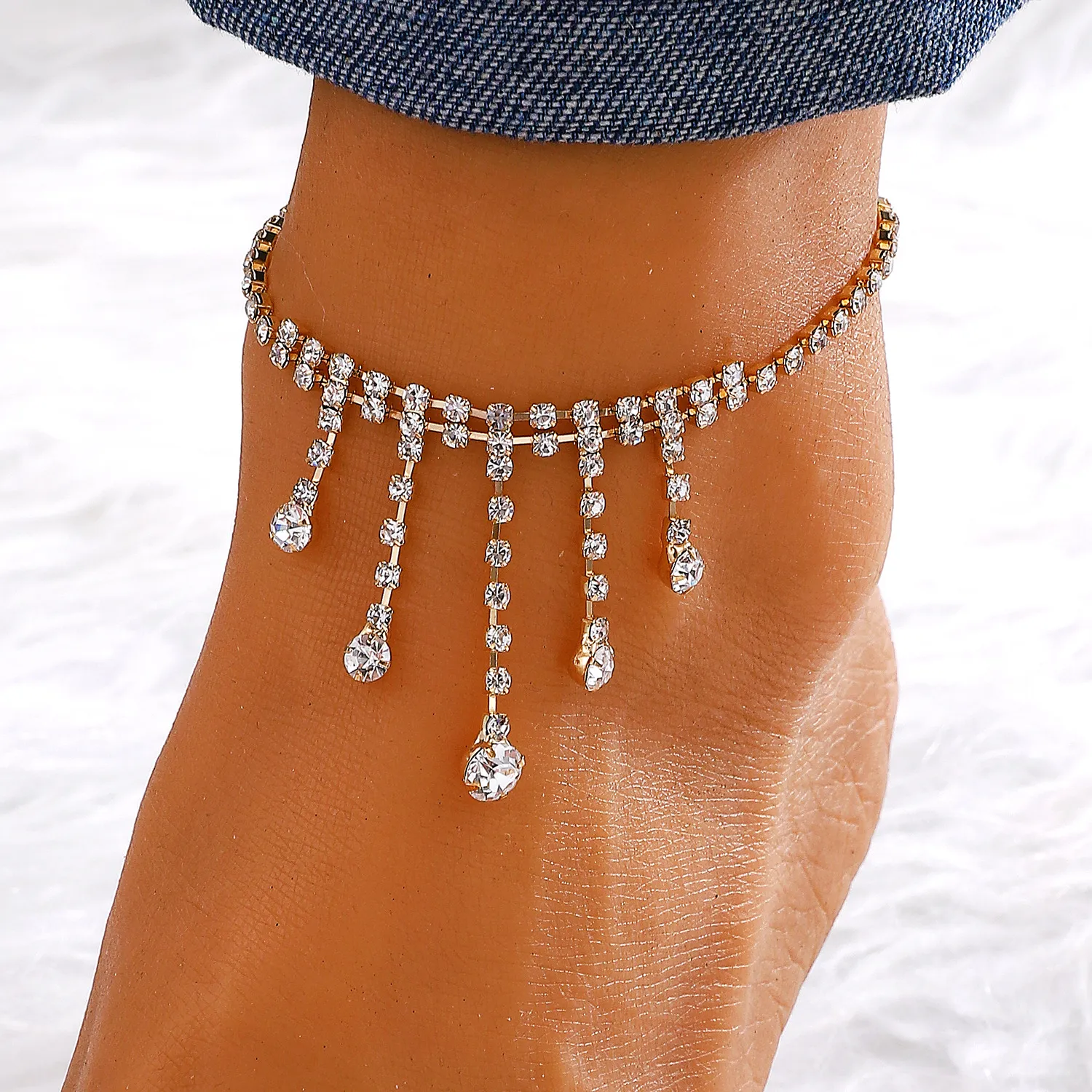 Anklets New Foot Jewelry Sier Anklet Link Chain For Women Girl Bracelets Fashion Wholesale Drop Delivery Dhvon