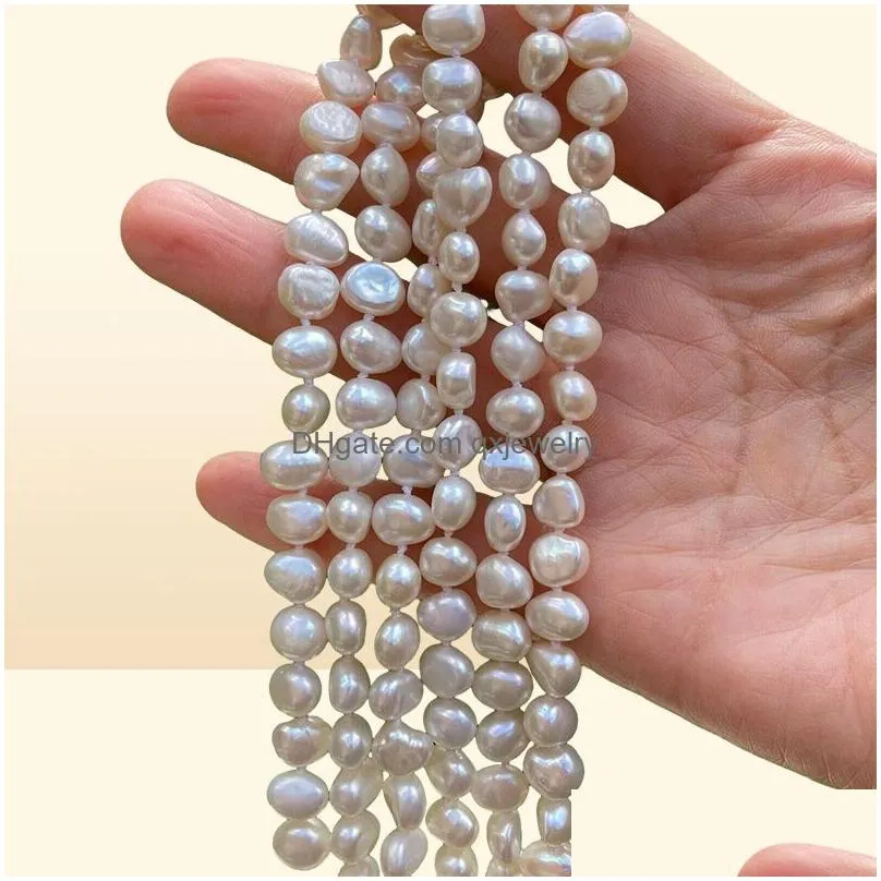 Handmade long 200cm natural 78mm white baroque freshwater pearl necklace sweater chain222s6382252