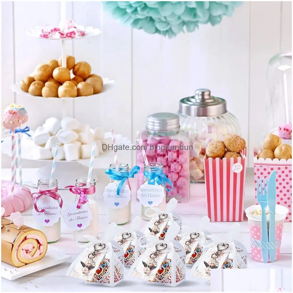 Other Event Party Supplies OurWarm Baby Shower Cute Angel Keychain Birthday Wedding With Favor Box Thank You Card For Bridesmaid Gender Reveal Gifts