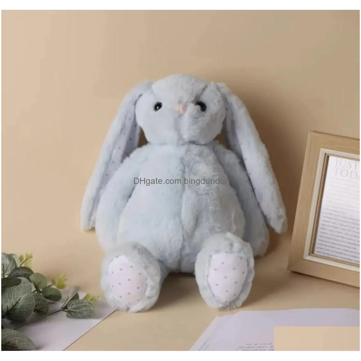 New 30CM Sublimation Easter Day Bunny Plush Long Ears Bunnies Doll With Dots Pink Grey Blue White Rabbit Dolls Cute Soft Toys