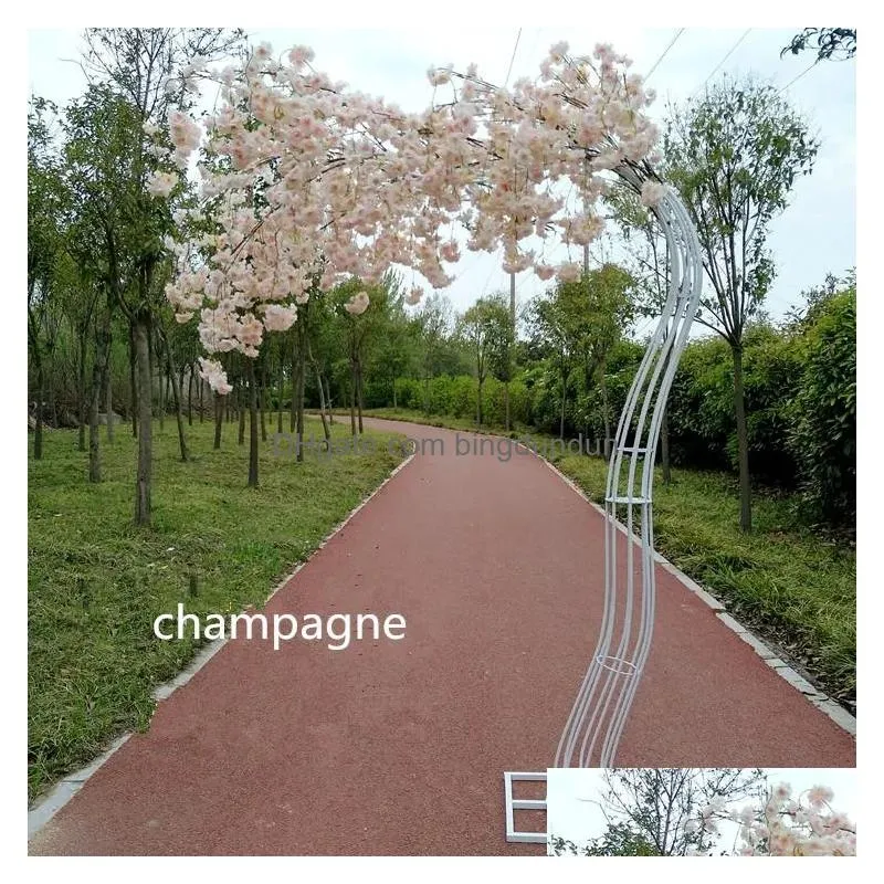 New Arrival White cherry blossom tree Road Cited Simulation Cherry Flower with metal Arch Frame For Party Centerpieces