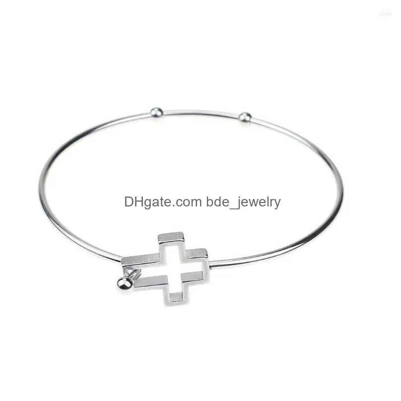 bangle stainless steel love cross 8 character star buckle bangles bracelets for women men diy jewelry accessories 2022