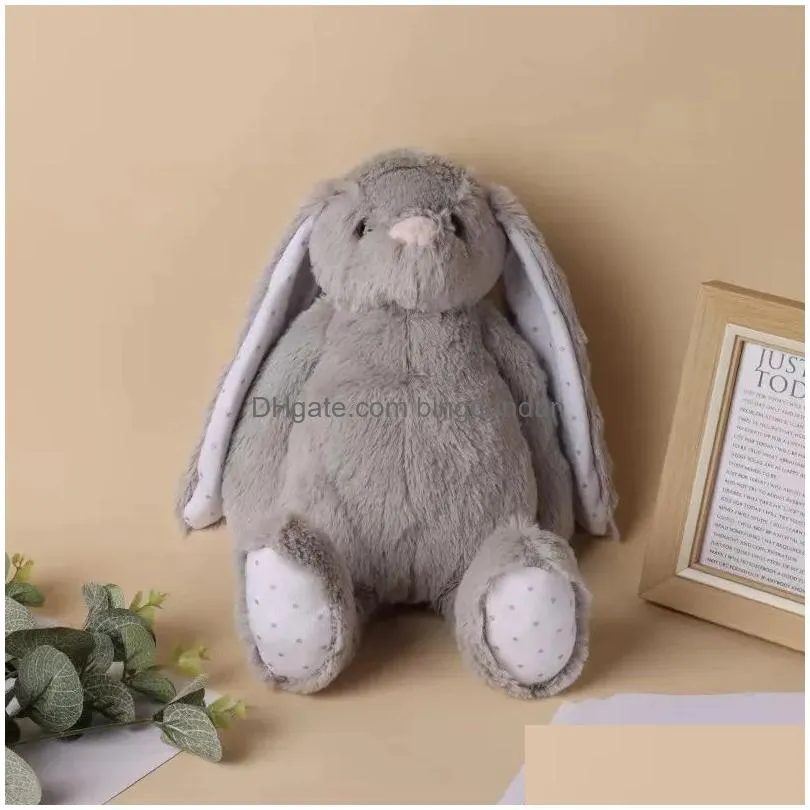 New 30CM Sublimation Easter Day Bunny Plush Long Ears Bunnies Doll With Dots Pink Grey Blue White Rabbit Dolls Cute Soft Toys