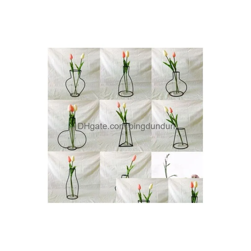 New Style Retro Iron Line Flowers Vase Metal Plant Holder Modern Solid Home Decor Nordic Styles Iron Vase6956064