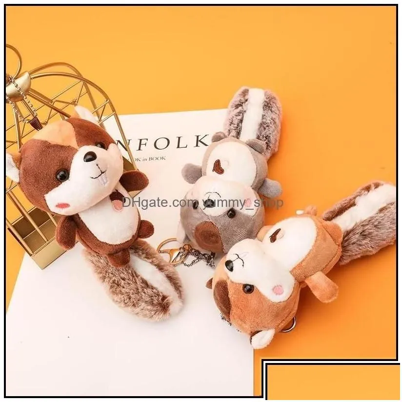 novelty items wholesale creative nut squirrel plush toys big tail doll hine schoolbag pendant car key chain drop delivery home garden