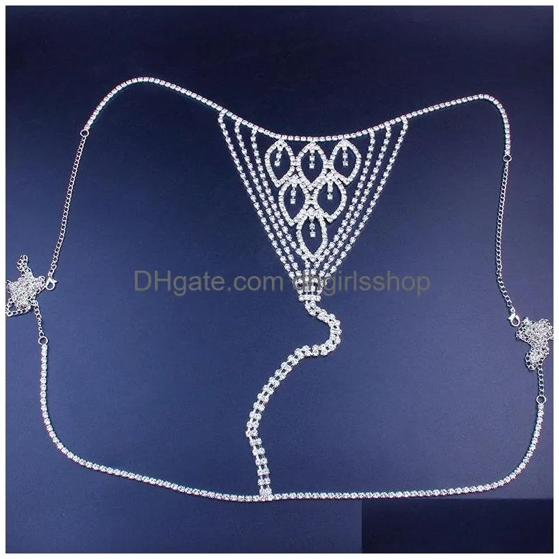 other stonefans leaf shape waist body chain thong jewelry for women sexy crystal underwear panties thong fashion jewellery 221008