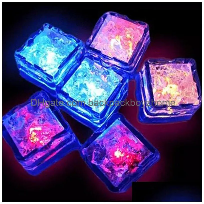 2021 flash ice cubes water-activated led flashlight put into water drink bars wedding birthday christmas festival decor