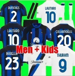 LAUTARO 23 24 soccer jerseys BARELLA CORREA CALHANOGLU BROZOVIC GOSENS INTERS DE VRIJ MILANS top 2023 2024 home football shirt men kids kit set uniform