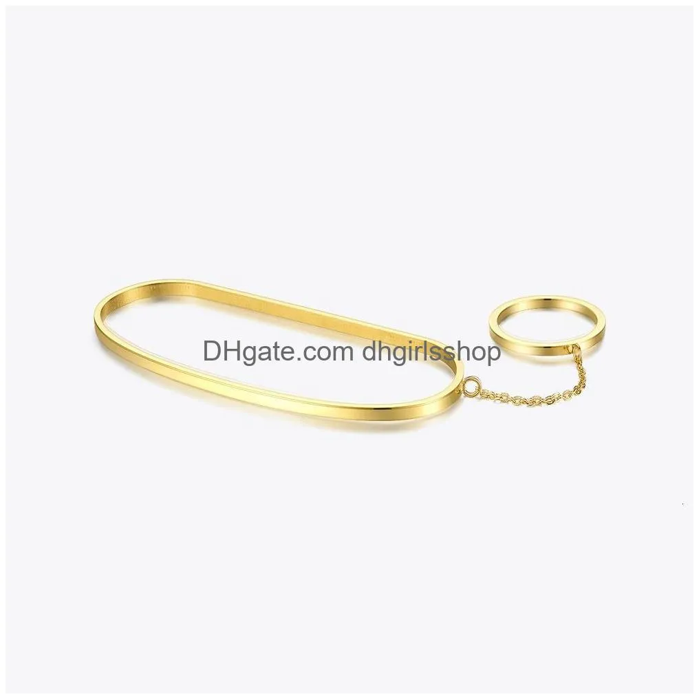 bangle enfashion ring bracelets bangles for women femme stainless steel gold color armband fashion jewelry pulseras mujer b76 230710