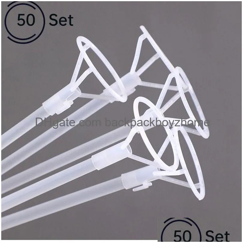 other event party supplies 50pcs transparent bobo balloon stick cup holder latex aluminum foil globs led accessories wedding party supplies decorations
