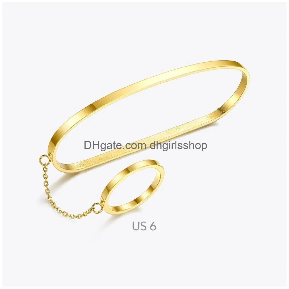 bangle enfashion ring bracelets bangles for women femme stainless steel gold color armband fashion jewelry pulseras mujer b76 230710