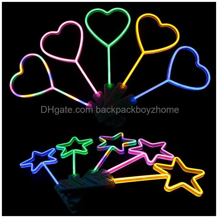 other event party supplies star led neon party lights flashing light up wand toy cheering heart-shaped glow neon signs light 230627